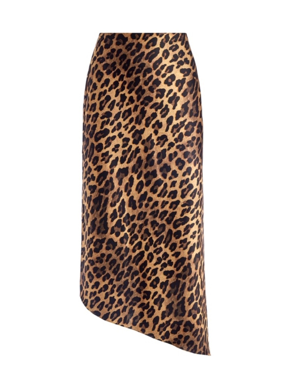 Alice + Olivia Maeve Asymmetrical Slip Skirt in Spotted Leopard - Picture 2 of 11